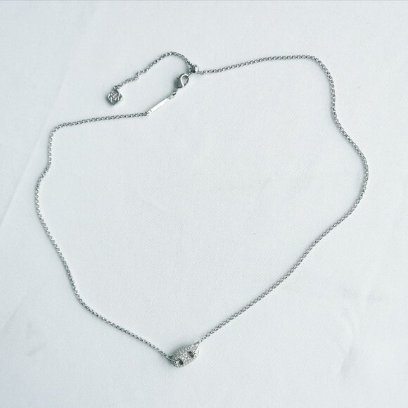 Kendra Scott Bailey Silver White CZ Pave Necklace - Picture 3 of 3